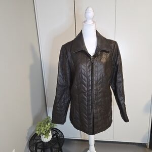 Worthington Leather Brown Large Women's Jacket